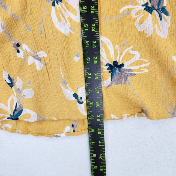 Oneill Skirt Womens Small Yellow Floral Maxi Double Slit Beach Swim Cover Casual - Picture 9 of 16